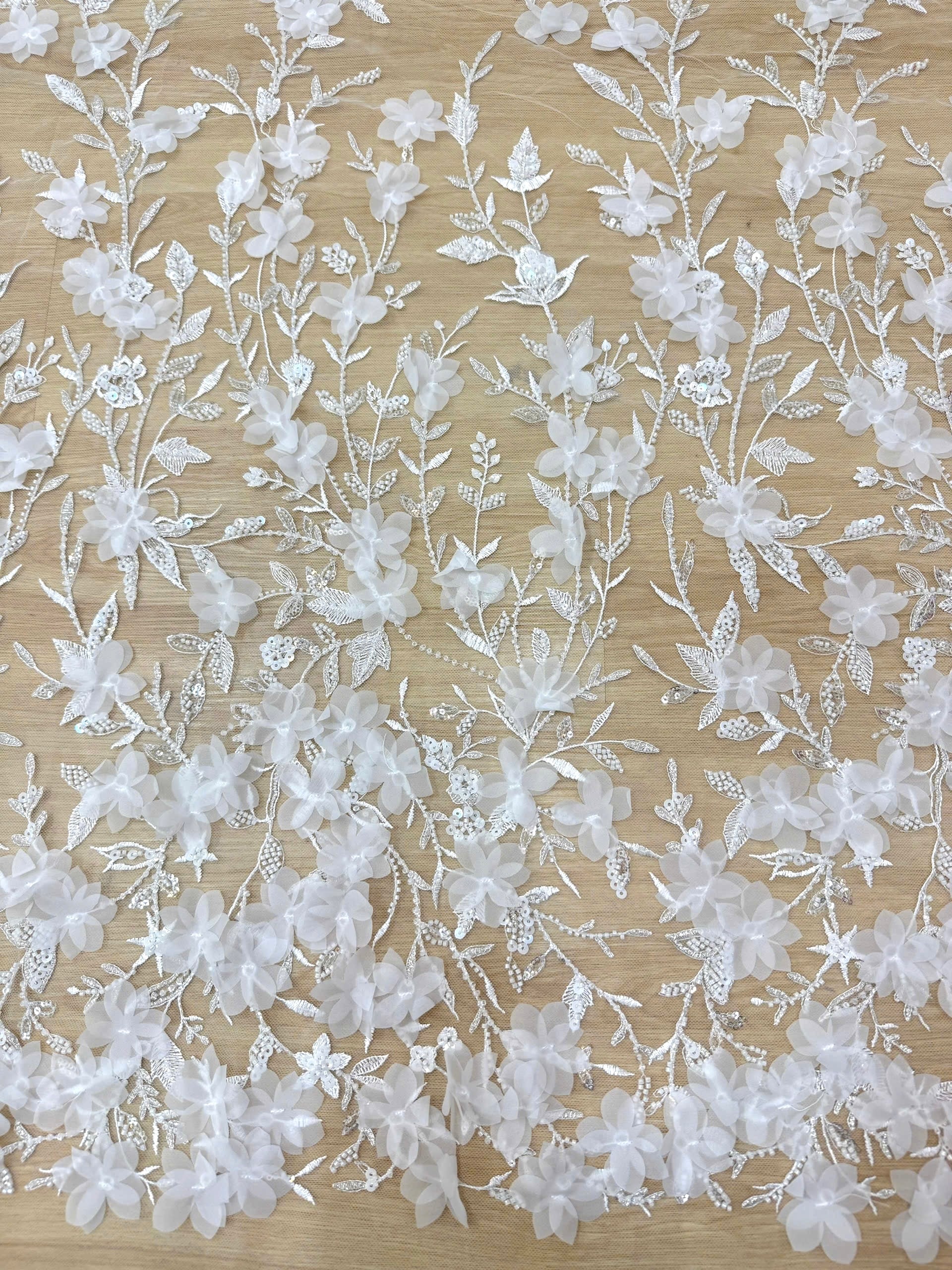 3D Lace Fabric | Sculptural Bridal Lace by the Yard – Couture Bridal Lace