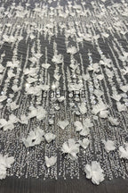 Beadings Lace: 3D Floral Beaded Embellishment, 1 Meter