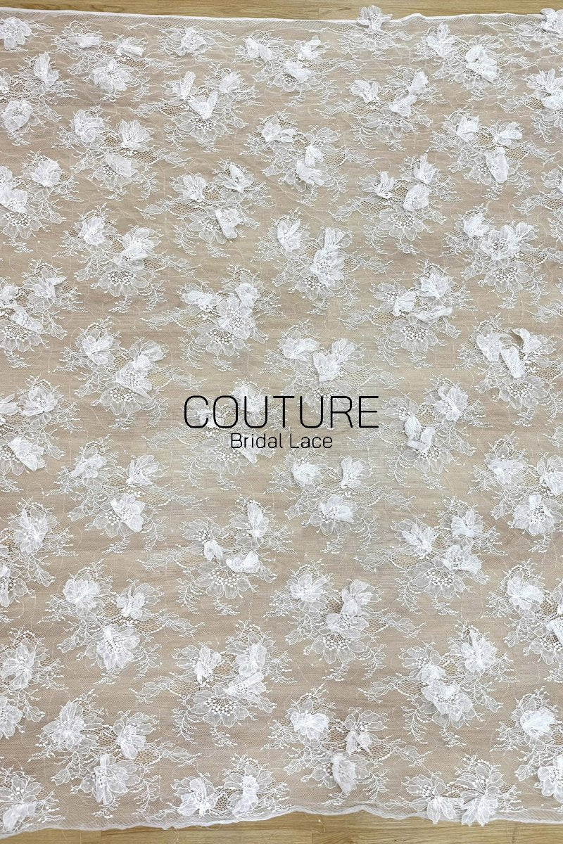 Beadings Lace: 3D Floral Beaded Embellishment, 1 Meter