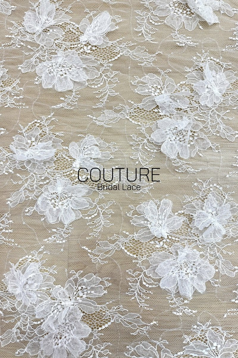Beadings Lace: 3D Floral Beaded Embellishment, 1 Meter