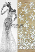 Beadings Lace: 3D Floral Beaded Embellishment, 1 Meter