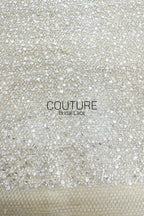 Beadings Lace: Ivory Delicate Allover Floral Scatter with Subtle Scalloped Lace Edge Border, 3 Meters