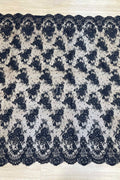 Color Lace: Floral Vine Clusters with Intricate Scalloped Floral Lace Edge, 3 Meters