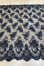 Color Lace: Floral Vine Clusters with Intricate Scalloped Floral Lace Edge, 3 Meters