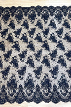 Color Lace: Floral Vine Clusters with Intricate Scalloped Floral Lace Edge, 3 Meters