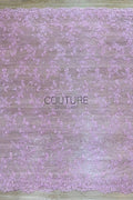 Color Lace: Lilac Pink Floral Vine with Scalloped Eyelash Fringe Border Edge, 3 Meters