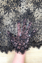 Color Lace: Floral Spray Pattern with Scalloped Eyelash Fringe Borders, 3 Meters