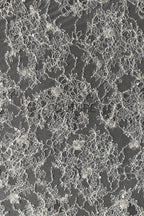 Corded Chantilly French Lace: White Scattered Delicate Floral Sprigs with Floral Scalloped Border, 3 Meters