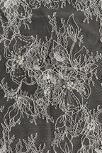 Corded Chantilly French Lace: White Allover Floral Trellis with Scalloped Border, 3 Meters