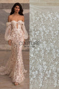 Floral Lace: Dense Allover Floral with Scalloped Border, 3 Meters