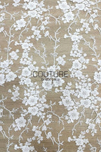 Floral Lace: Dense Allover Floral with Scalloped Border, 3 Meters