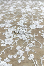 Floral Lace: Dense Allover Floral with Scalloped Border, 3 Meters