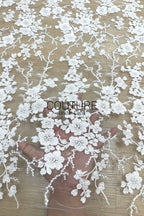 Floral Lace: Dense Allover Floral with Scalloped Border, 3 Meters