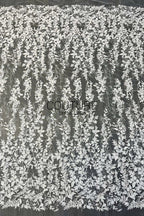 Floral Lace: Scattered Floral Clusters with Scalloped Border, 3 Meters