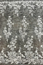 Floral Lace: Dense Floral Clusters with Scalloped Border, 3 Meters