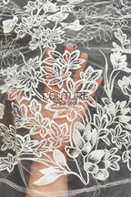 Floral Lace: Dense Floral Clusters with Scalloped Border, 3 Meters
