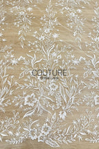 Floral Lace: Scattered Floral Clusters with Scalloped Border, 3 Meters
