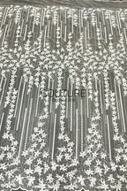 Floral Lace: Ornate Floral Clusters with Scalloped Border, 3 Meters
