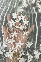 Floral Lace: Ornate Floral Clusters with Scalloped Border, 3 Meters