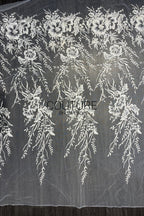 Floral Lace: Dense Floral Vine with Scalloped Border, 3 Meters