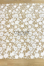 Floral Lace: Scattered Floral Clusters with Scalloped Border, 3 Meters