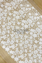 Floral Lace: Scattered Floral Clusters with Scalloped Border, 3 Meters