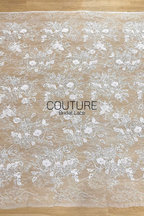 Floral Lace: Ornate Floral Vine with Scalloped Border, 3 Meters