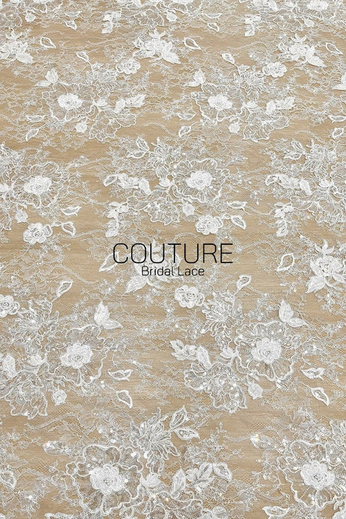 Floral Lace: Ornate Floral Vine with Scalloped Border, 3 Meters