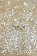 Floral Lace: Scattered Floral Sprays with Scalloped Border, 3 Meters