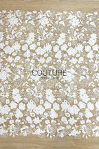 Floral Lace: Scattered Floral Sprays with Scalloped Border, 3 Meters
