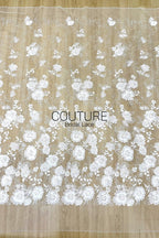 Floral Lace: Scattered Floral Sprays with Scalloped Border, 3 Meters
