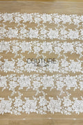 Floral Lace: Scattered Floral Vine with Scalloped Border, 3 Meters