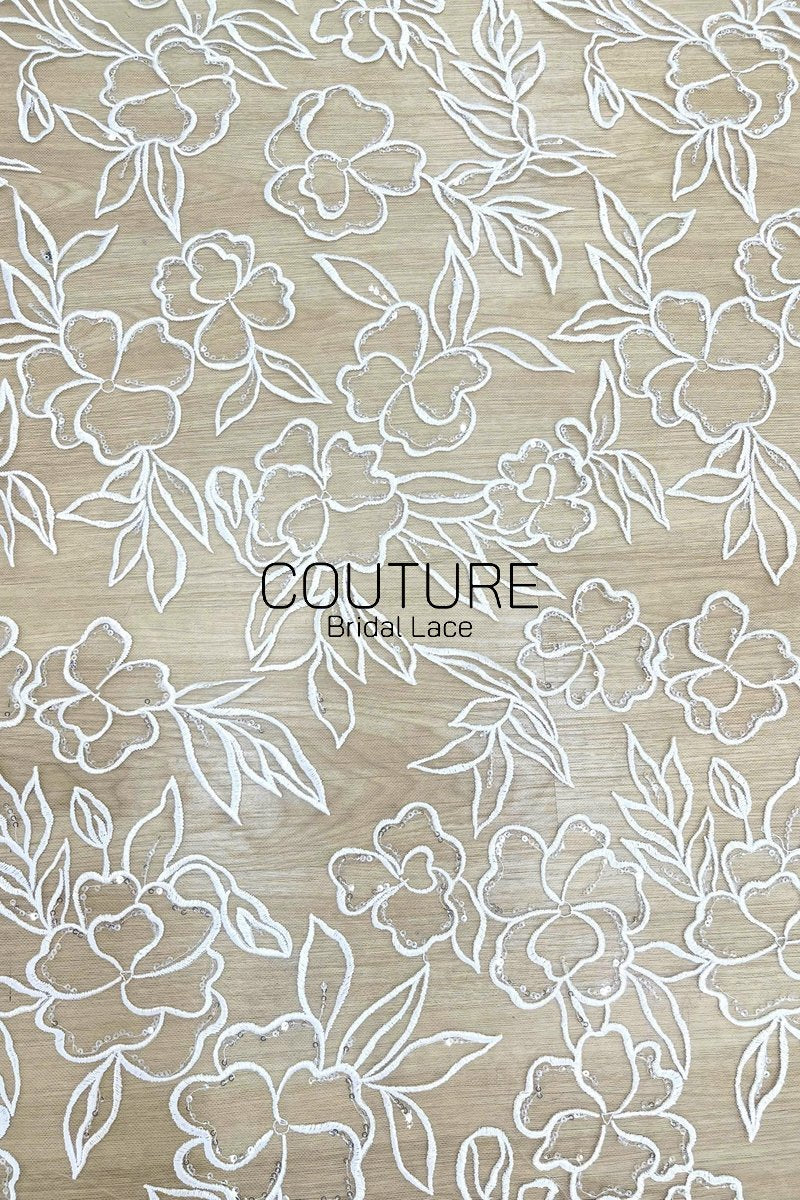 Floral Lace: Ornate Floral Vine with Scalloped Border, 3 Meters