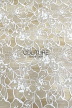 Floral Lace: Dense Allover Floral with Scalloped Border, 3 Meters