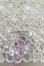 Floral Lace: Dense Allover Floral with Scalloped Border, 3 Meters