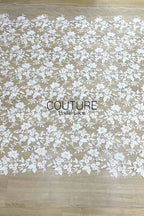Floral Lace: Scattered Floral Clusters with Scalloped Border, 3 Meters
