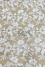 Floral Lace: Scattered Floral Clusters with Scalloped Border, 3 Meters