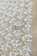 Floral Lace: Scattered Floral Clusters with Scalloped Border, 3 Meters