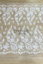 Floral Lace: Ornate Floral Clusters with Scalloped Border, 3 Meters