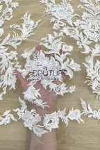 Floral Lace: Ornate Floral Clusters with Scalloped Border, 3 Meters