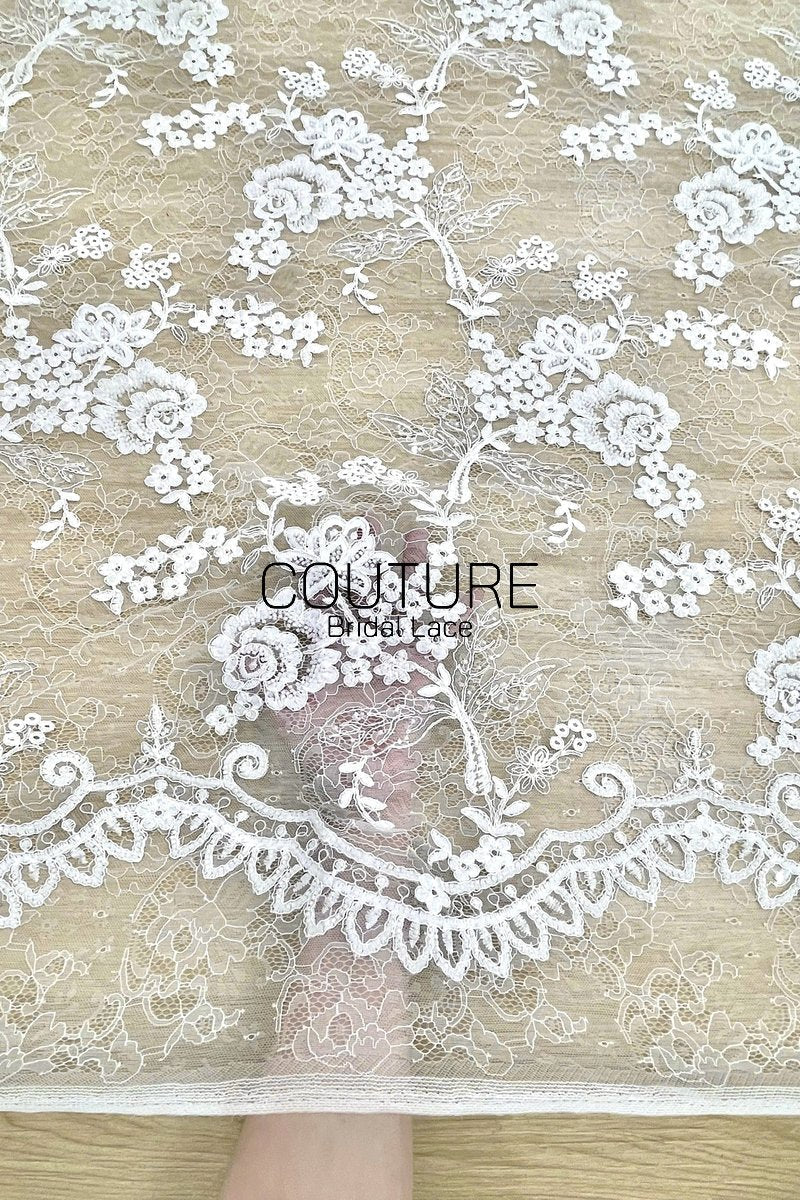 Floral Lace: Dense Allover Floral Pattern, 3 Meters