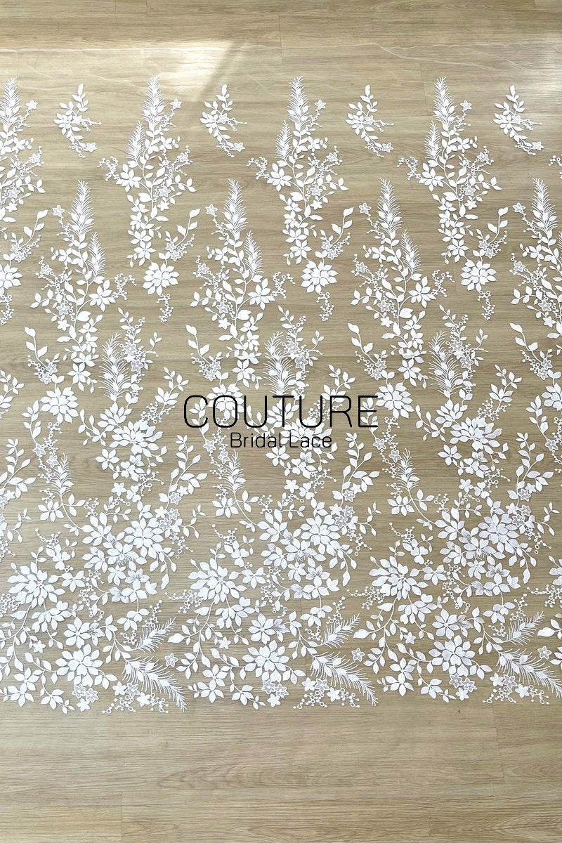 Floral Lace: Dense Allover Floral with Scalloped Border, 3 Meters