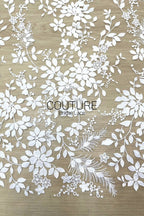 Floral Lace: Dense Allover Floral with Scalloped Border, 3 Meters