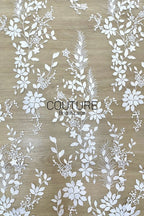 Floral Lace: Dense Allover Floral with Scalloped Border, 3 Meters