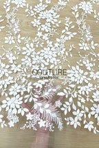 Floral Lace: Dense Allover Floral with Scalloped Border, 3 Meters