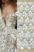 Floral Lace: Dense Allover Floral with Scalloped Border, 3 Meters