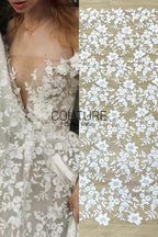 Floral Lace: Dense Allover Floral with Scalloped Border, 3 Meters
