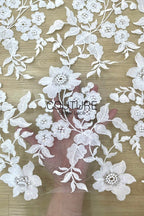 Floral Lace: Dense Allover Floral with Scalloped Border, 3 Meters