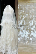 Floral Lace: Ornate Floral Clusters with Scalloped Border, 3 Meters