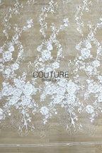Floral Lace: Ornate Floral Clusters with Scalloped Border, 3 Meters